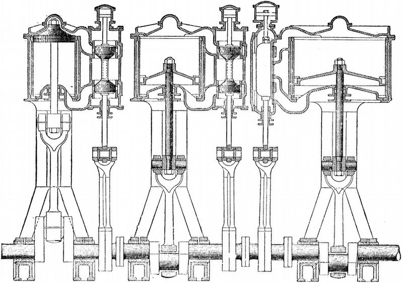 Cross-section of a Triple-Expansion Steam Engine. Click for full size. Cross-section of a Triple-Expansion Steam Engine image. Click for full size.