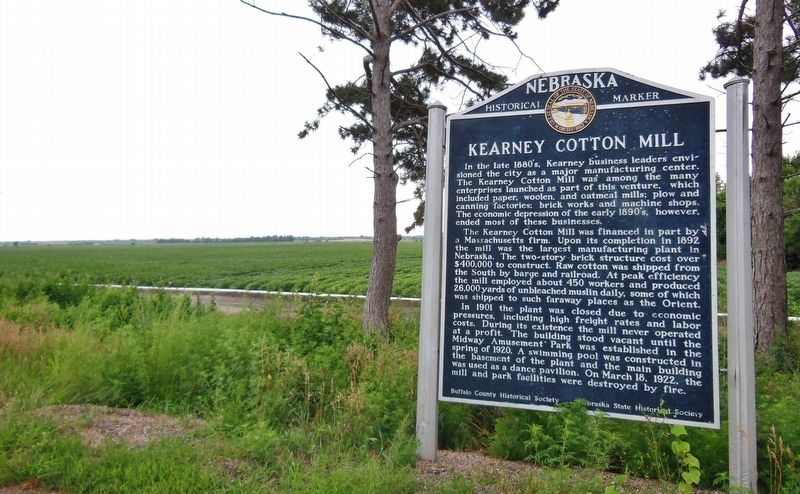 Kearney Cotton Mill Marker (<b><i>wide view</b></i>) image. Click for full size.