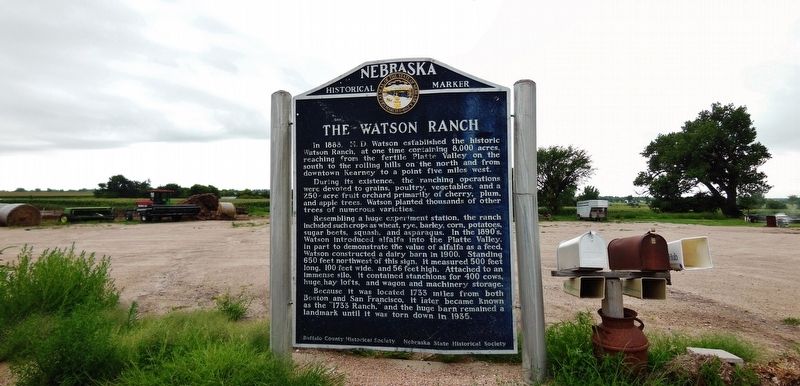 The Watson Ranch Marker (<b><i>wide view</b></i>). Click for full size. The Watson Ranch Marker (<b><i>wide view</b></i>) image. Click for full size.