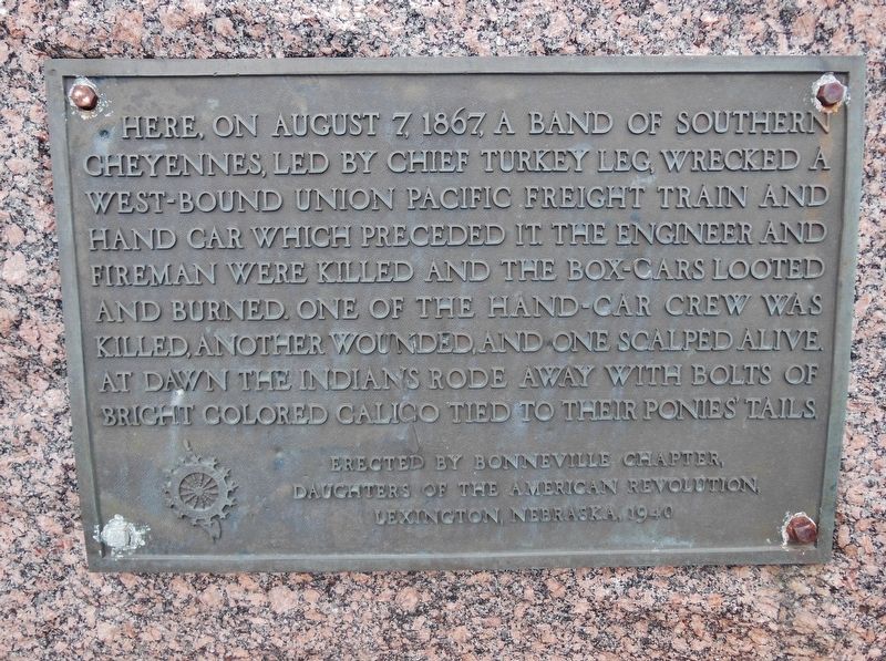 Plum Creek Railroad Attack, August 7, 1867 Marker image. Click for full size.