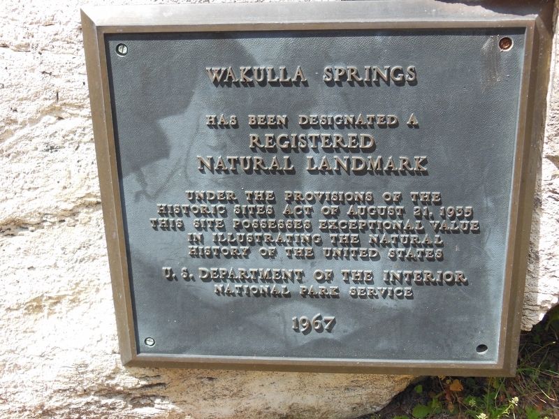 Wakulla Springs Registered Natural Landmark 1967. Click for full size. Wakulla Springs Registered Natural Landmark 1967 image. Click for full size.