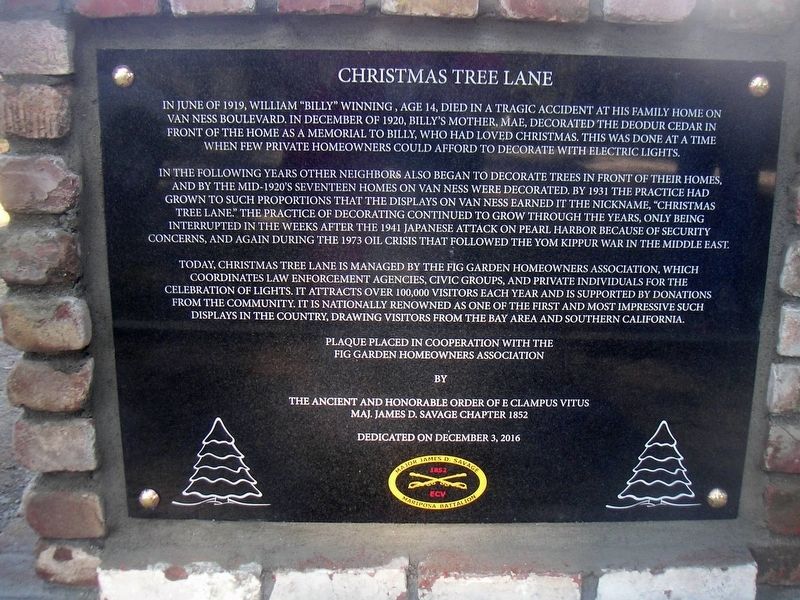 Christmas Tree Lane Marker image. Click for full size.