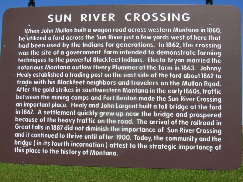 Sun River Crossing Marker image. Click for full size.