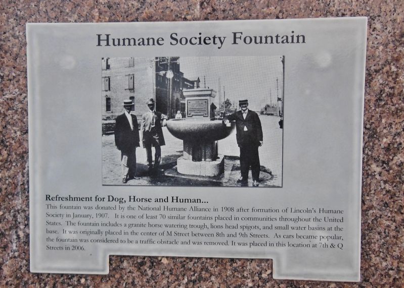 Humane Society Fountain Marker image. Click for full size.