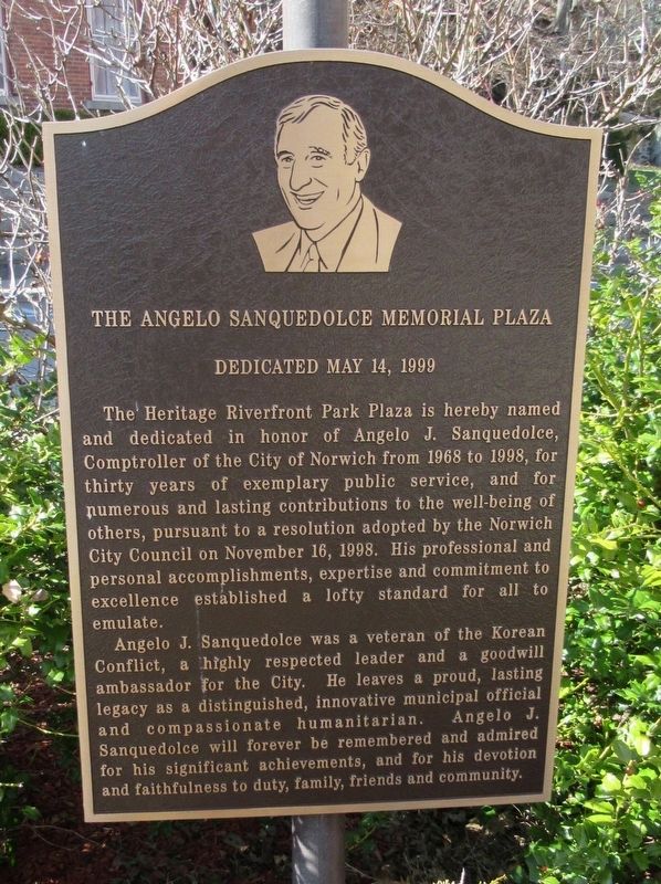 Angelo Sanquedolce Memorial Plaza Marker image. Click for full size.