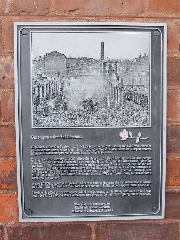 Hopkins & Allen Gun Factory Marker. Click for full size. Hopkins & Allen Gun Factory Marker image. Click for full size.