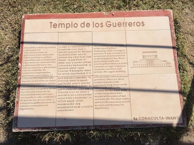 The Temple of the Warriors Marker. Click for full size. The Temple of the Warriors Marker image. Click for full size.