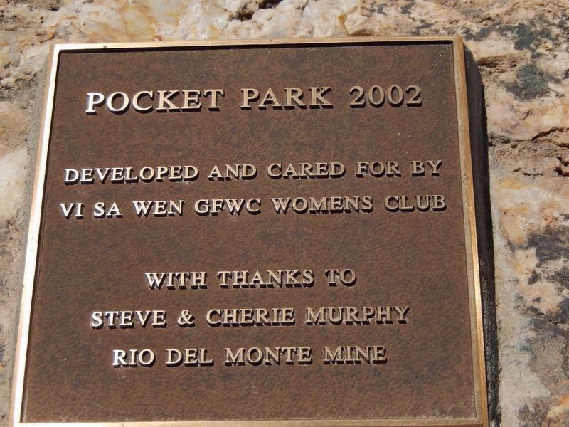 Pocket Park 2002 Dedication image. Click for full size.