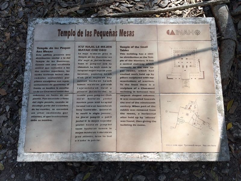 Temple of the Small Tables Marker image. Click for full size.