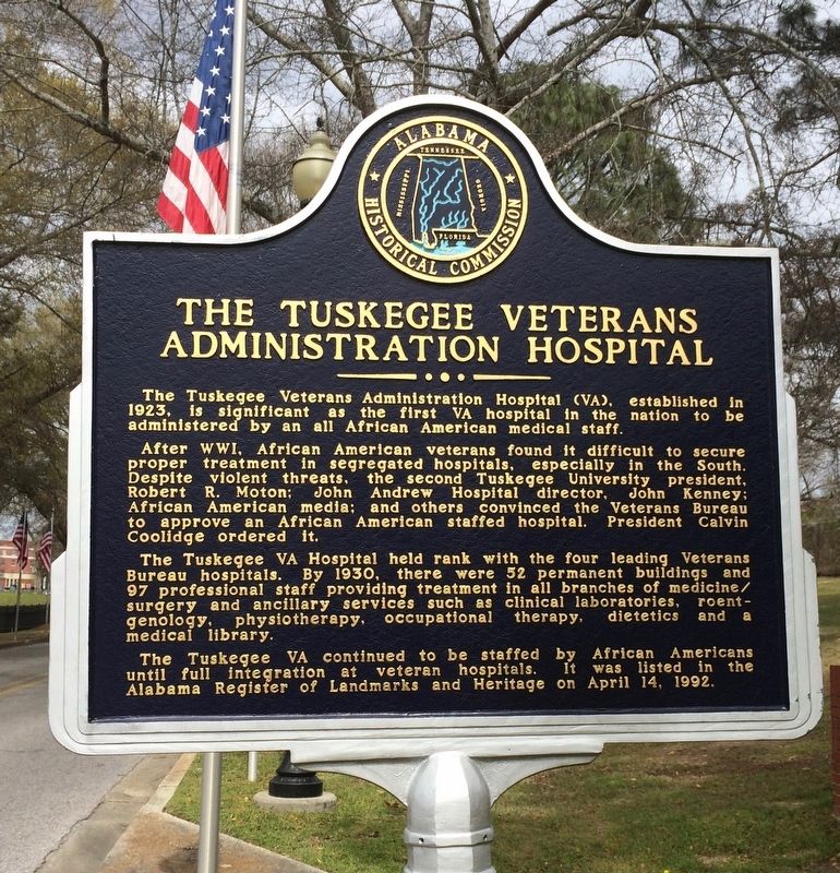 The Tuskegee Veterans Administration Hospital Marker image. Click for full size.