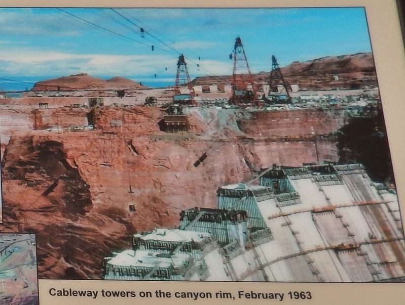 Marker detail: Cableway Towers on the Canyon Rim, February 1963 image. Click for full size.