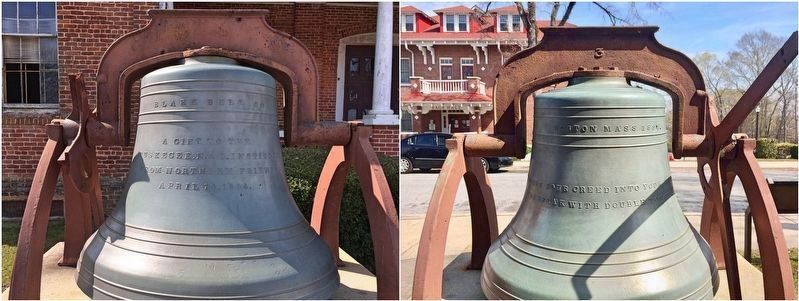 Front and rear of Thrasher Hall bell. image. Click for full size.