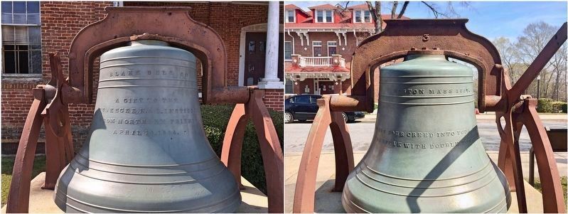 Front and rear of Thrasher Hall bell. image. Click for full size.