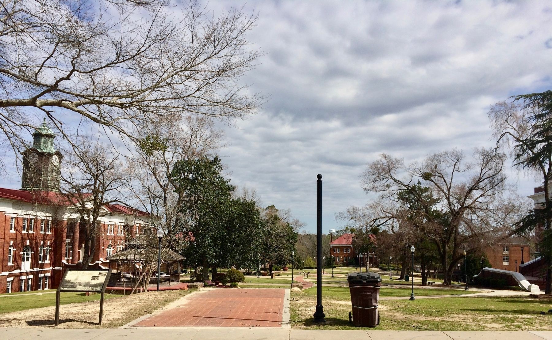 Campus quadrangle with White Hall on left. image. Click for full size.