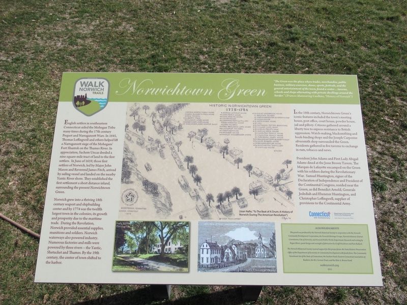 Norwichtown Green Marker. Click for full size. Norwichtown Green Marker image. Click for full size.