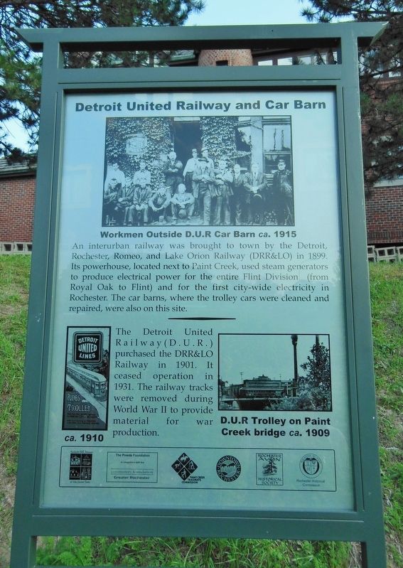 Detroit United Railway and Car Barn Marker. Click for full size. Detroit United Railway and Car Barn Marker image. Click for full size.