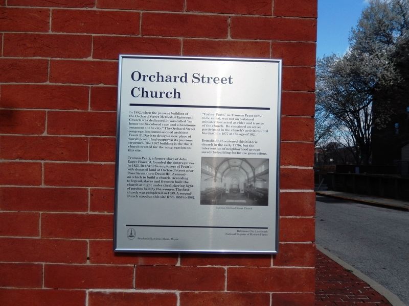 Orchard Street Church Marker image. Click for full size.