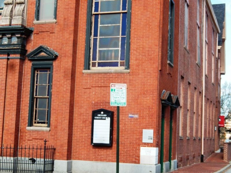 Orchard Street Church Marker. Click for full size. Orchard Street Church Marker image. Click for full size.