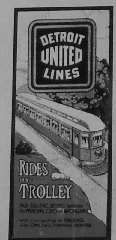 Detroit United Trolley Poster ca. 1910 (<b><i>marker inset</b></i>) image. Click for full size.