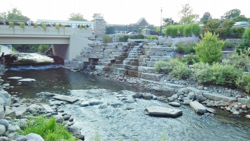 Rochester Road Bridge across Paint Creek (<b><i>view west from marker</b></i>). Click for full size. Rochester Road Bridge across Paint Creek (<b><i>view west from marker</b></i>) image. Click for full size.
