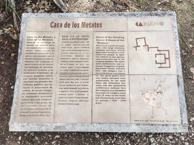 House of the Grinding Stones & House of the “Mestizas” Marker. Click for full size. House of the Grinding Stones & House of the “Mestizas” Marker image. Click for full size.