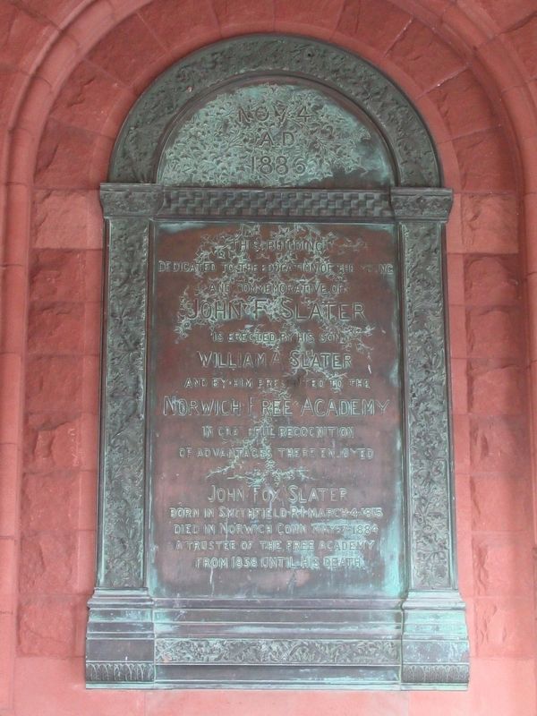 John F. Slater Marker. Click for full size. John F. Slater Marker image. Click for full size.