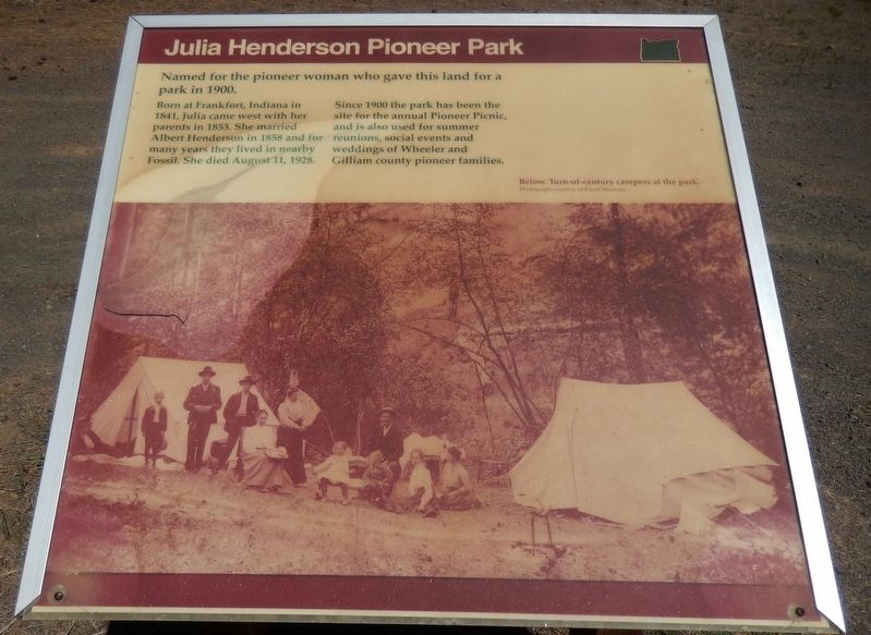 Julia Henderson Pioneer Park Marker image. Click for full size.