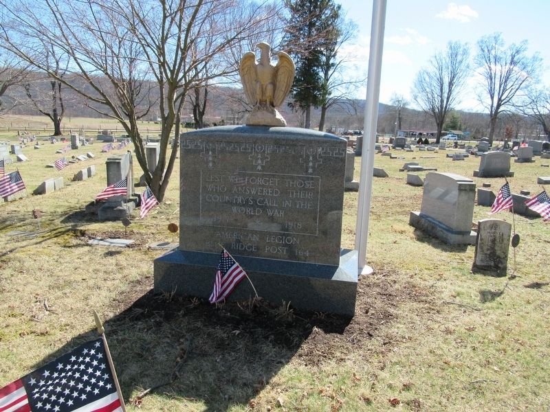 Blue Ridge Post 164 World War I Memorial. Click for full size. Blue Ridge Post 164 World War I Memorial image. Click for full size.