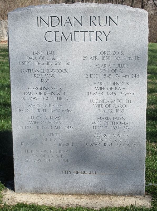 Indian Run Cemetery Marker. Click for full size. Indian Run Cemetery Marker image. Click for full size.