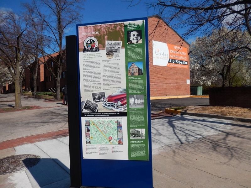 Take a Stroll Down the Main Street of the African American Experience Marker-Front Panel. Click for full size. Take a Stroll Down the Main Street of the African American Experience Marker-Front Panel image. Click for full size.