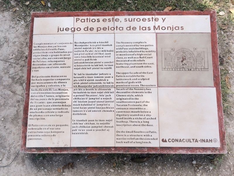 The Nunnery Patios and Ball Court Marker image. Click for full size.