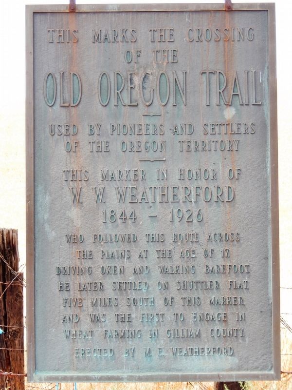 This Marks the Crossing of the Old Oregon Trail Marker image. Click for full size.