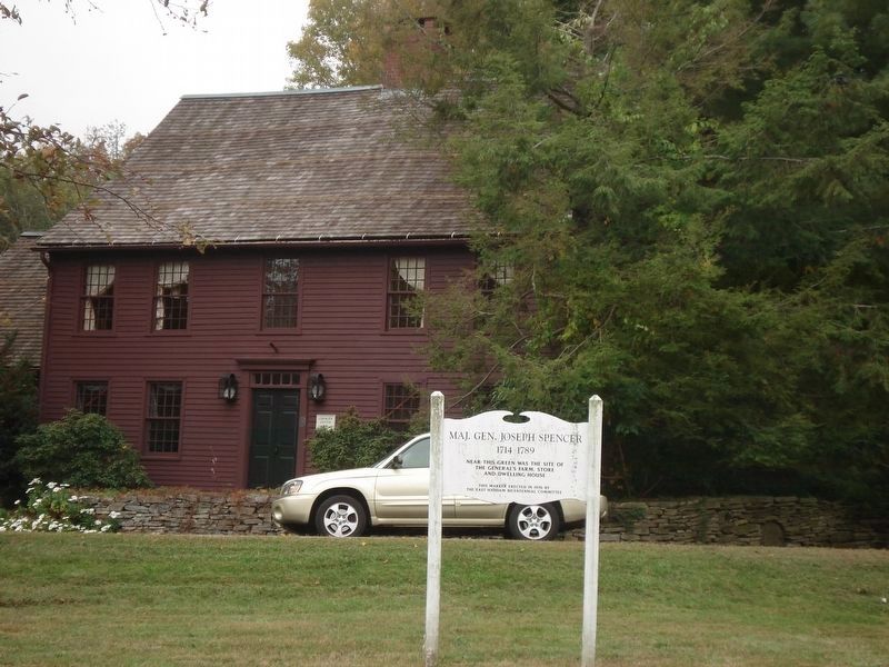 This marker is located in front of the home of Ebenezer Dutton, built in 1766 image. Click for full size.