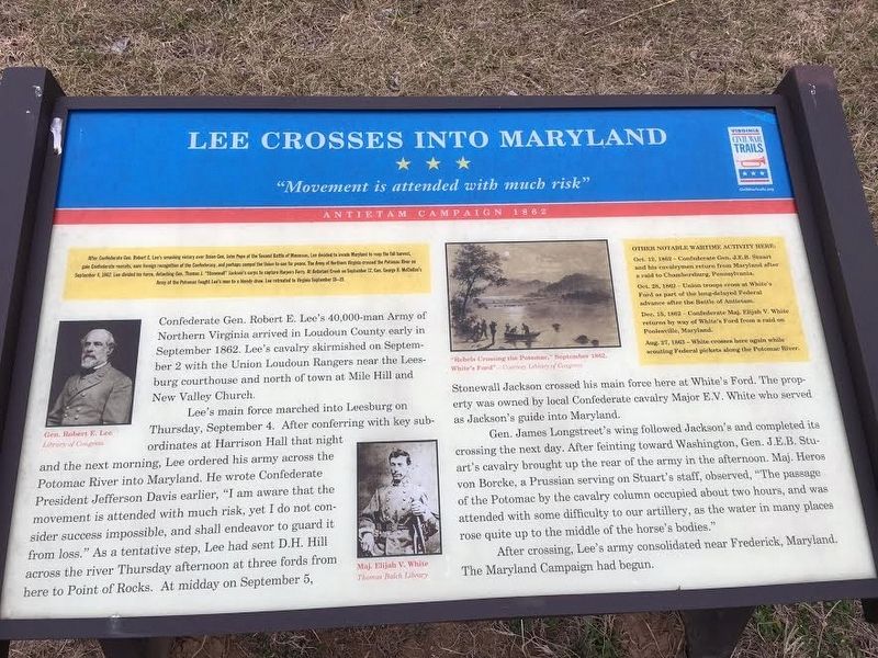 Lee Crosses Into Maryland Marker image. Click for full size.