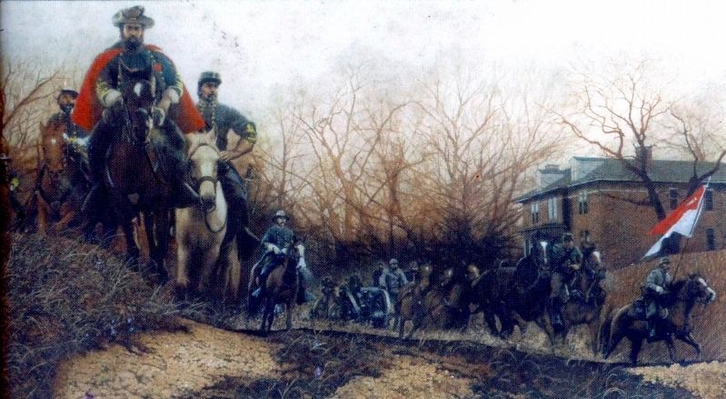 Oil painting of Gen. J.E.B. Stuart by Ron Lesser image. Click for full size.