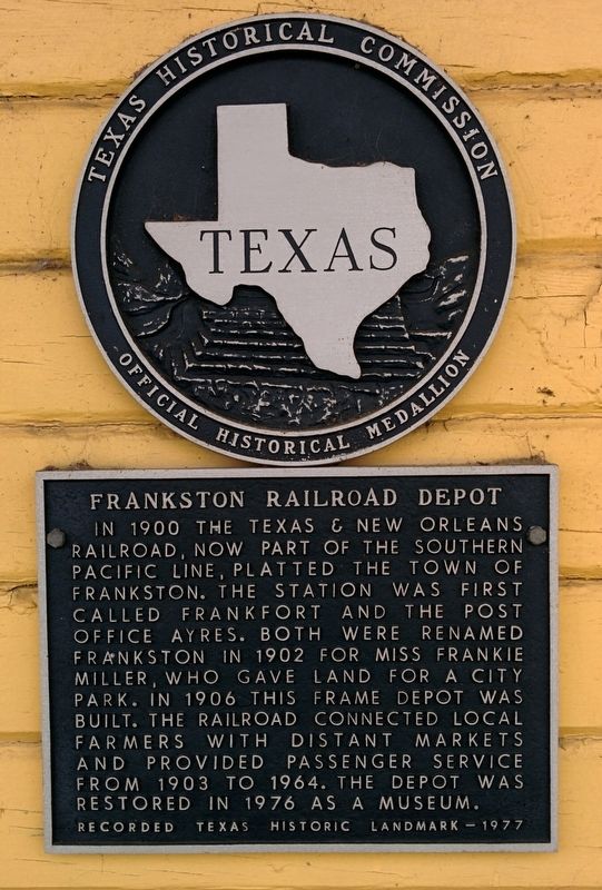 Frankston Railroad Depot Marker image. Click for full size.