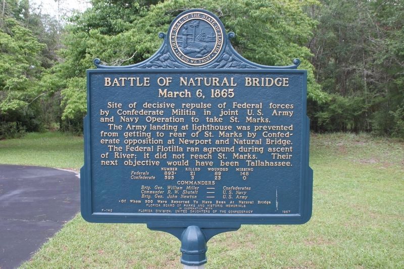 Battle of Natural Bridge Marker image. Click for full size.