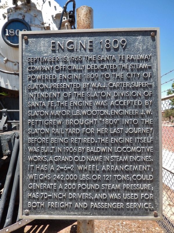 Engine 1809 Marker image. Click for full size.