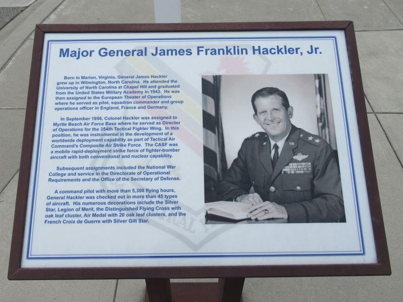 Major General James Franklin Hackler, Jr. Marker image. Click for full size.