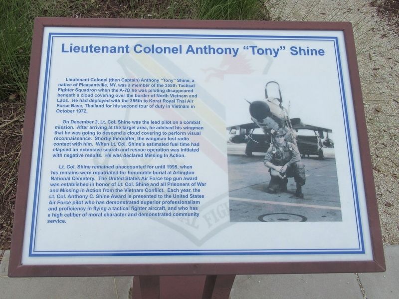 Lieutenant Colonel Anthony "Tony" Shine Marker image. Click for full size.