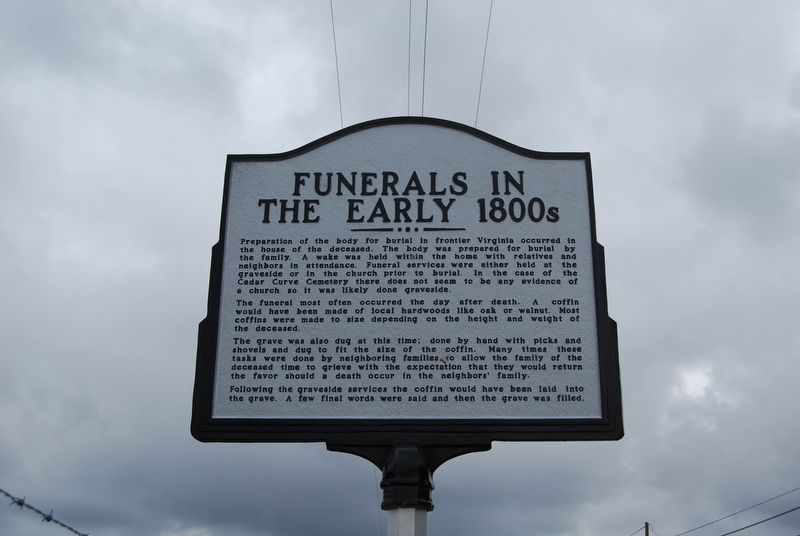 Funerals in the Early 1800s Marker. Click for full size. Funerals in the Early 1800s Marker image. Click for full size.