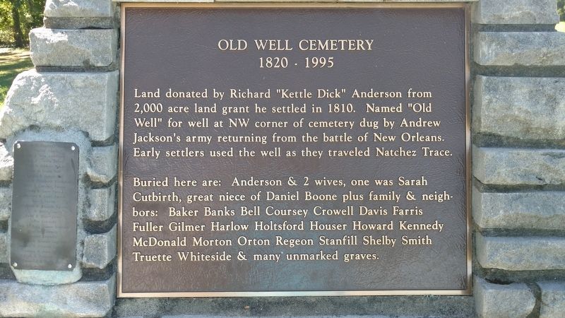 Old Well Cemetery Marker. Click for full size. Old Well Cemetery Marker image. Click for full size.