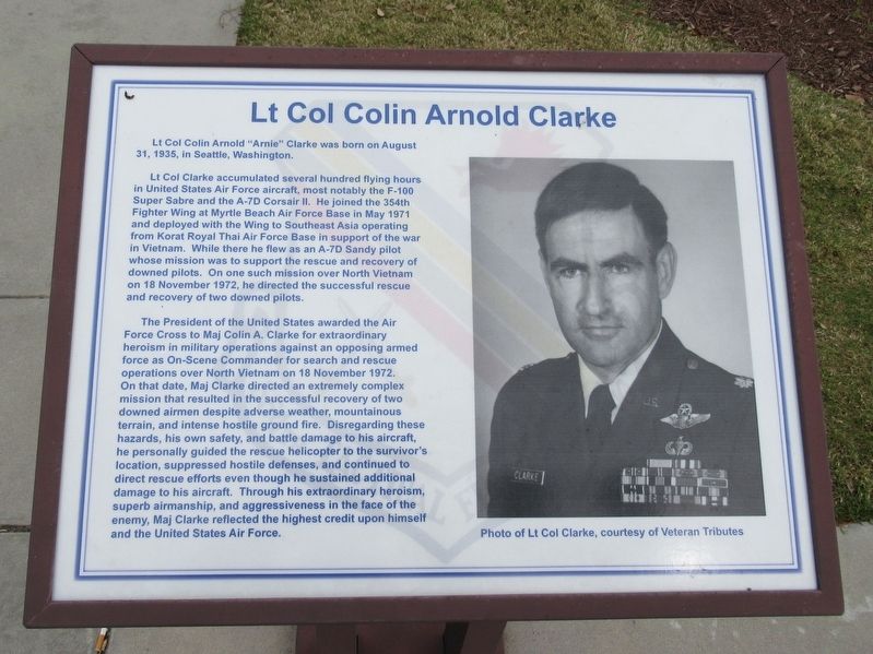 Lt Col Colin Arnold Clarke Marker image. Click for full size.