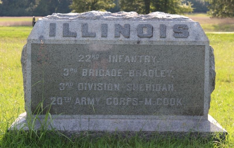 22nd Illinois Infantry Marker. Click for full size. 22nd Illinois Infantry Marker image. Click for full size.