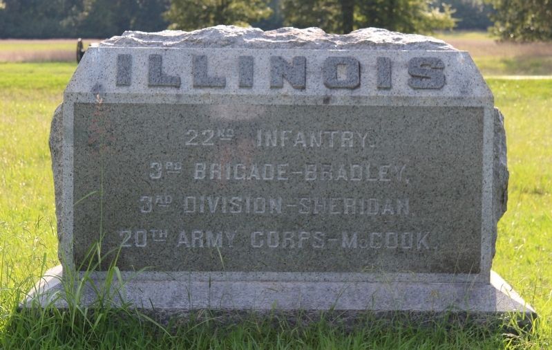 22nd Illinois Infantry Marker image. Click for full size.