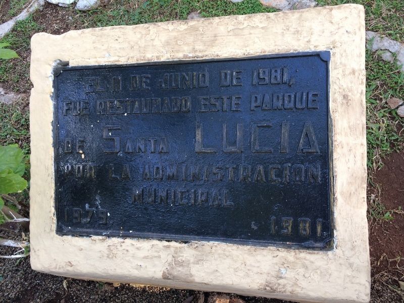 An additional nearby marker on the 1981 restoration of the Santa Luca Park. image. Click for full size.