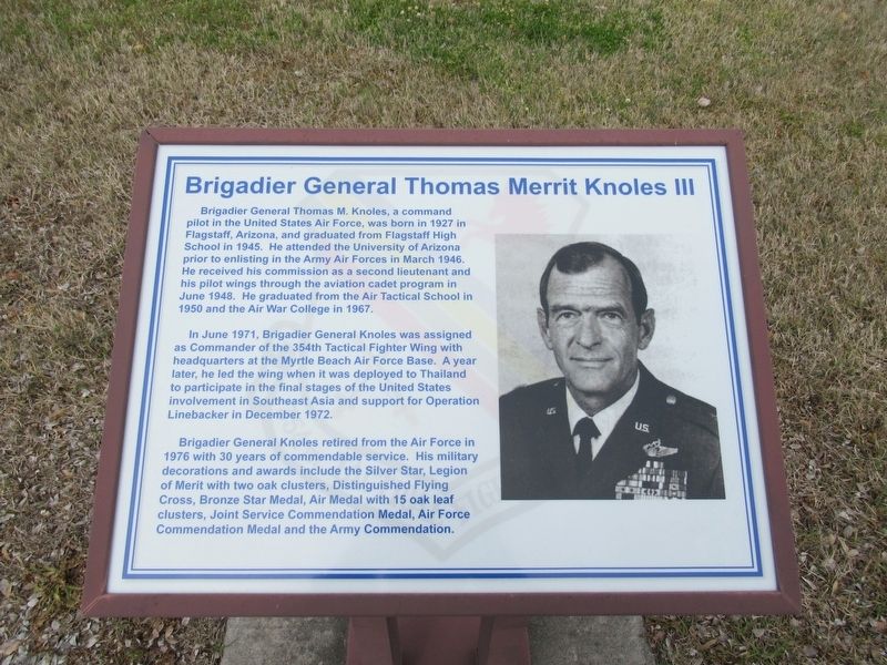 Brigadier General Thomas Merrit Knoles III Marker image. Click for full size.
