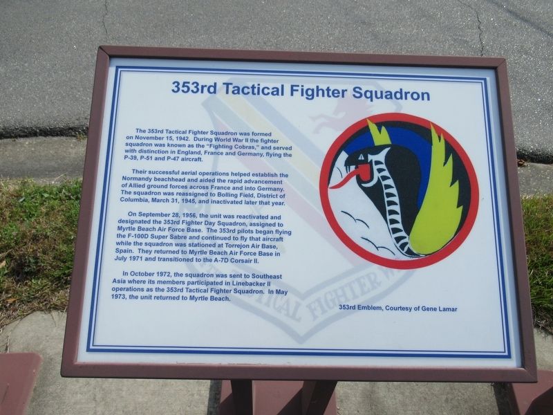353rd Tactical Fighter Squadron Marker image. Click for full size.