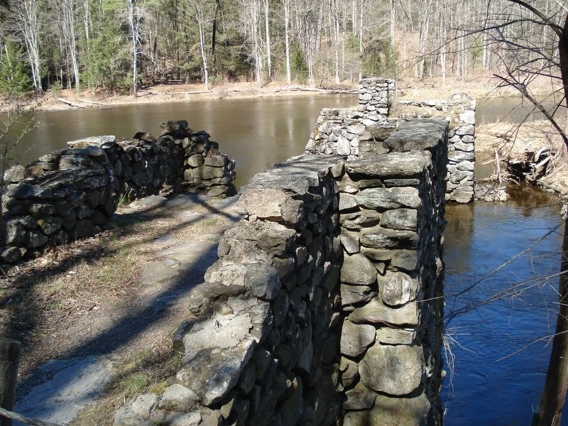 This CCC stone and wood footbridge connected 2 Connecticut State Parks. image. Click for full size.