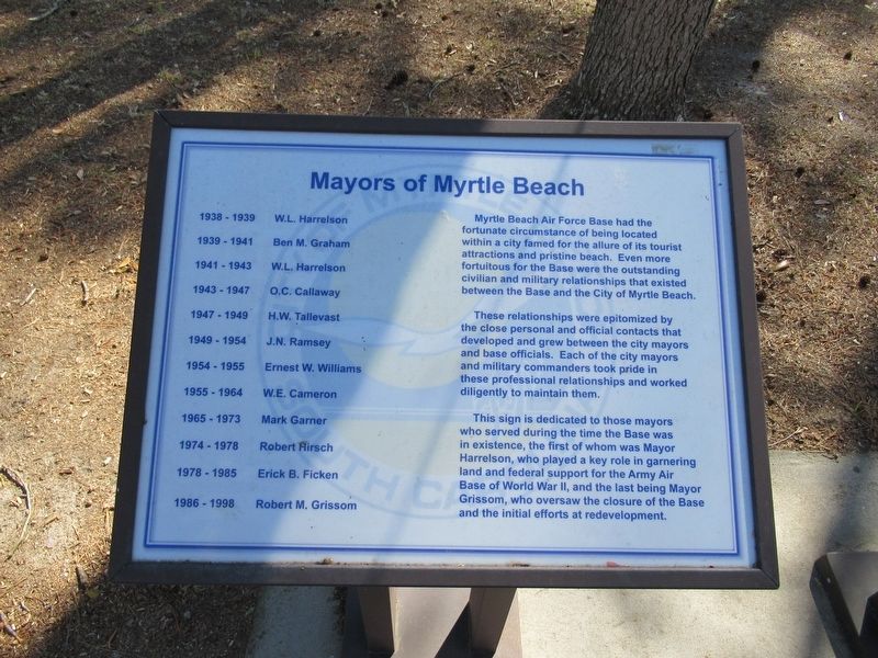 Mayors of Myrtle Beach Marker image. Click for full size.